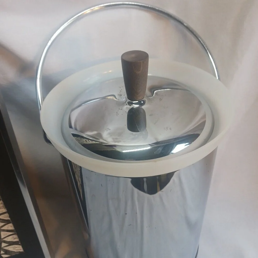 Kromex Chrome Ice Bucket Silver Lid MCM 60s